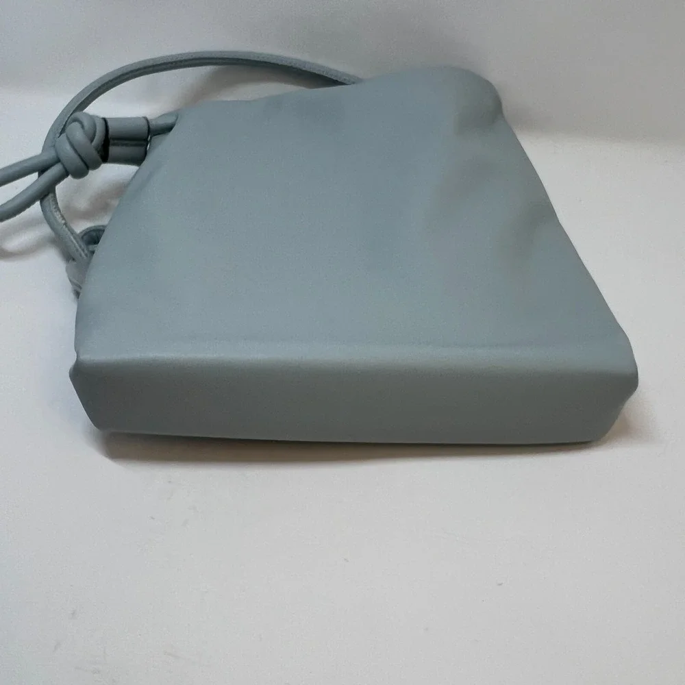 A New Day Light Blue Cinch Top Crossbody Purse‎ Faux Leather Good Condition